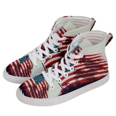 Patriotic Usa United States Flag Old Glory Women s Hi-top Skate Sneakers by Ravend