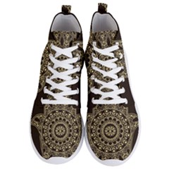 Hamsa-hand-drawn-symbol-with-flower-decorative-pattern Men s Lightweight High Top Sneakers by Salman4z