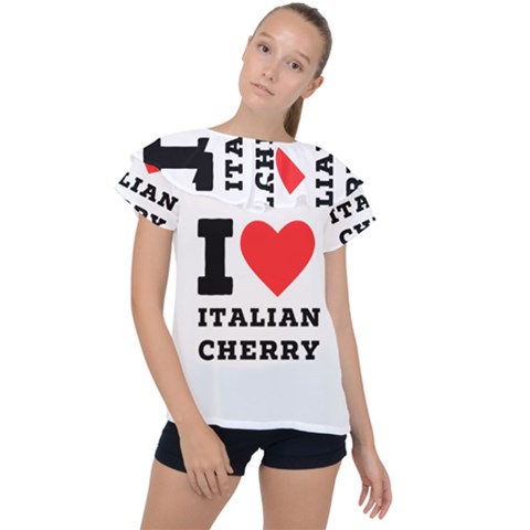I Love Italian Cherry Ruffle Collar Chiffon Blouse by ilovewhateva