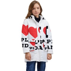 I Love Apple Candy Kids  Hooded Longline Puffer Jacket by ilovewhateva