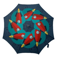 Rocket-with-science-related-icons-image Hook Handle Umbrellas (large) by Salman4z