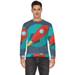 Rocket-with-science-related-icons-image Men s Fleece Sweatshirt by Salman4z