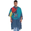 Rocket-with-science-related-icons-image Men s Hooded Rain Ponchos View1