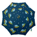 Seamless-pattern-ufo-with-star-space-galaxy-background Hook Handle Umbrellas (Large) View1