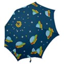 Seamless-pattern-ufo-with-star-space-galaxy-background Hook Handle Umbrellas (Large) View2