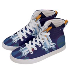 Spaceship-milkyway-galaxy Men s Hi-top Skate Sneakers by Salman4z