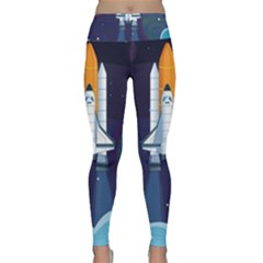 Spaceship-milkyway-galaxy Lightweight Velour Classic Yoga Leggings by Salman4z