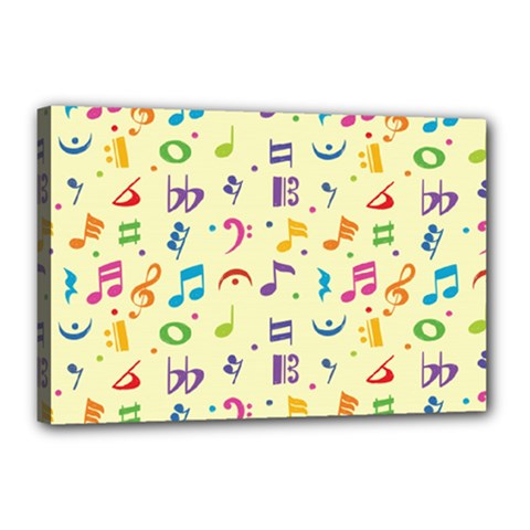 Seamless-pattern-musical-note-doodle-symbol Canvas 18  X 12  (stretched) by Salman4z