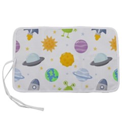 Seamless-pattern-cartoon-space-planets-isolated-white-background Pen Storage Case (m) by Salman4z