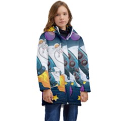 Spaceship-astronaut-space Kids  Hooded Longline Puffer Jacket by Salman4z