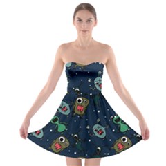 Monster-alien-pattern-seamless-background Strapless Bra Top Dress by Salman4z