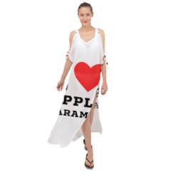 I Love Apple Caramel Maxi Chiffon Cover Up Dress by ilovewhateva
