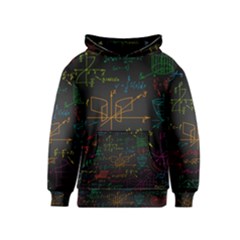 Mathematical-colorful-formulas-drawn-by-hand-black-chalkboard Kids  Pullover Hoodie by Salman4z