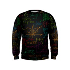 Mathematical-colorful-formulas-drawn-by-hand-black-chalkboard Kids  Sweatshirt by Salman4z