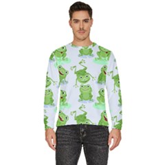 Cute-green-frogs-seamless-pattern Men s Fleece Sweatshirt by Salman4z
