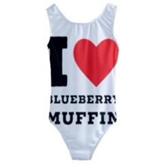 I Love Blueberry Muffin Kids  Cut-out Back One Piece Swimsuit by ilovewhateva