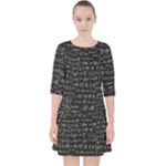 Math-equations-formulas-pattern Quarter Sleeve Pocket Dress