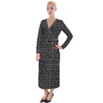 Math-equations-formulas-pattern Velvet Maxi Wrap Dress