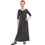 Math-equations-formulas-pattern Kids  Quarter Sleeve Maxi Dress