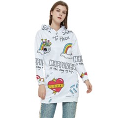 Abstract-fashion-background-suitable-fabric-printing Women s Long Oversized Pullover Hoodie by Salman4z