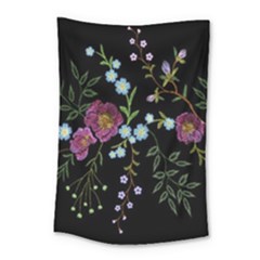 Embroidery-trend-floral-pattern-small-branches-herb-rose Small Tapestry by Salman4z