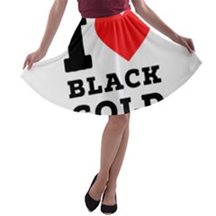 I Love Black Gold A-line Skater Skirt by ilovewhateva