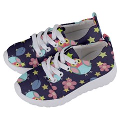 Owl-stars-pattern-background Kids  Lightweight Sports Shoes by Salman4z