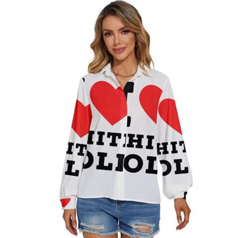 I Love White Gold  Women s Long Sleeve Button Up Shirt by ilovewhateva