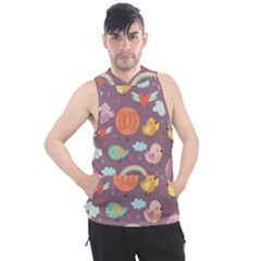 Cute-seamless-pattern-with-doodle-birds-balloons Men s Sleeveless Hoodie by Salman4z