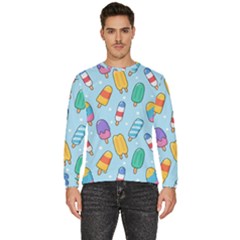 Cute-kawaii-ice-cream-seamless-pattern Men s Fleece Sweatshirt by Salman4z