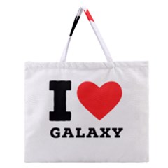 I Love Galaxy  Zipper Large Tote Bag by ilovewhateva