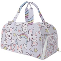 Seamless-pattern-with-cute-rabbit-character Burner Gym Duffel Bag by Salman4z