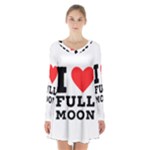 I love full moon Long Sleeve Velvet V-neck Dress