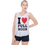 I love full moon Bubble Hem Chiffon Tank Top