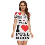 I love full moon V-Neck High Waist Chiffon Mini Dress