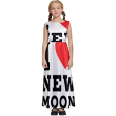I Love New Moon Kids  Satin Sleeveless Maxi Dress by ilovewhateva