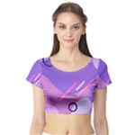 Colorful-abstract-wallpaper-theme Short Sleeve Crop Top