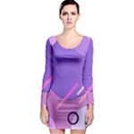 Colorful-abstract-wallpaper-theme Long Sleeve Bodycon Dress