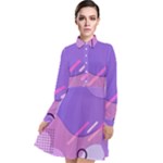 Colorful-abstract-wallpaper-theme Long Sleeve Chiffon Shirt Dress