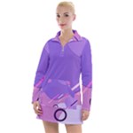 Colorful-abstract-wallpaper-theme Women s Long Sleeve Casual Dress