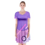 Colorful-abstract-wallpaper-theme Short Sleeve V-neck Flare Dress