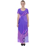 Colorful-abstract-wallpaper-theme High Waist Short Sleeve Maxi Dress