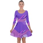Colorful-abstract-wallpaper-theme Quarter Sleeve Skater Dress