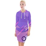 Colorful-abstract-wallpaper-theme Quarter Sleeve Hood Bodycon Dress