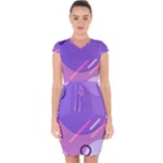 Colorful-abstract-wallpaper-theme Capsleeve Drawstring Dress 