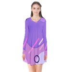 Colorful-abstract-wallpaper-theme Long Sleeve V-neck Flare Dress