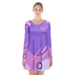 Colorful-abstract-wallpaper-theme Long Sleeve Velvet V-neck Dress