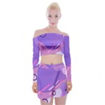 Colorful-abstract-wallpaper-theme Off Shoulder Top with Mini Skirt Set