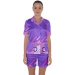 Colorful-abstract-wallpaper-theme Satin Short Sleeve Pajamas Set