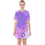 Colorful-abstract-wallpaper-theme Sixties Short Sleeve Mini Dress